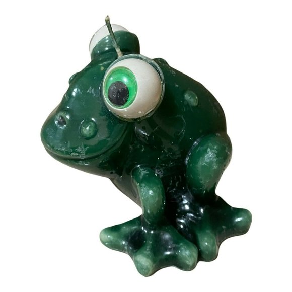 Vintage Rainforest Cafe Frog Wax Candle Figure Figurine Mug Green - Picture 6 of 12